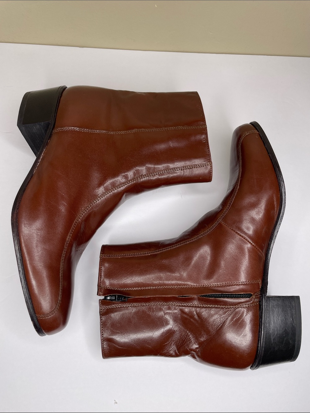 FLORSHEIM Men’s DUKE Bicycle Toe Cognac Leather Dress Dark Academia Boot 9.5 3E